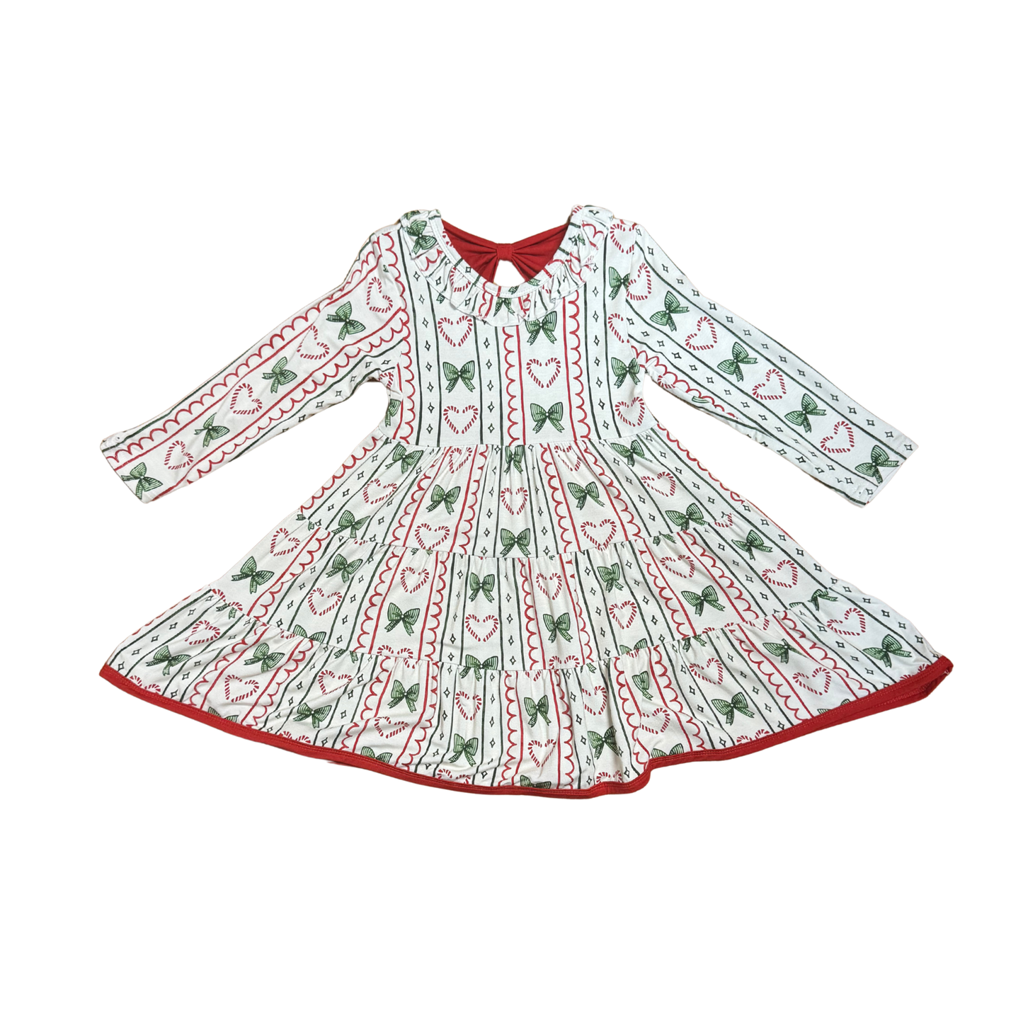 Peppermint Hearts Bamboo Twirl Dress