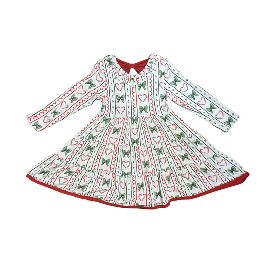 Peppermint Hearts Bamboo Twirl Dress