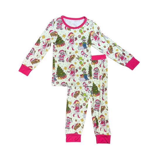 Merry Christmas Mario Bamboo PJ's