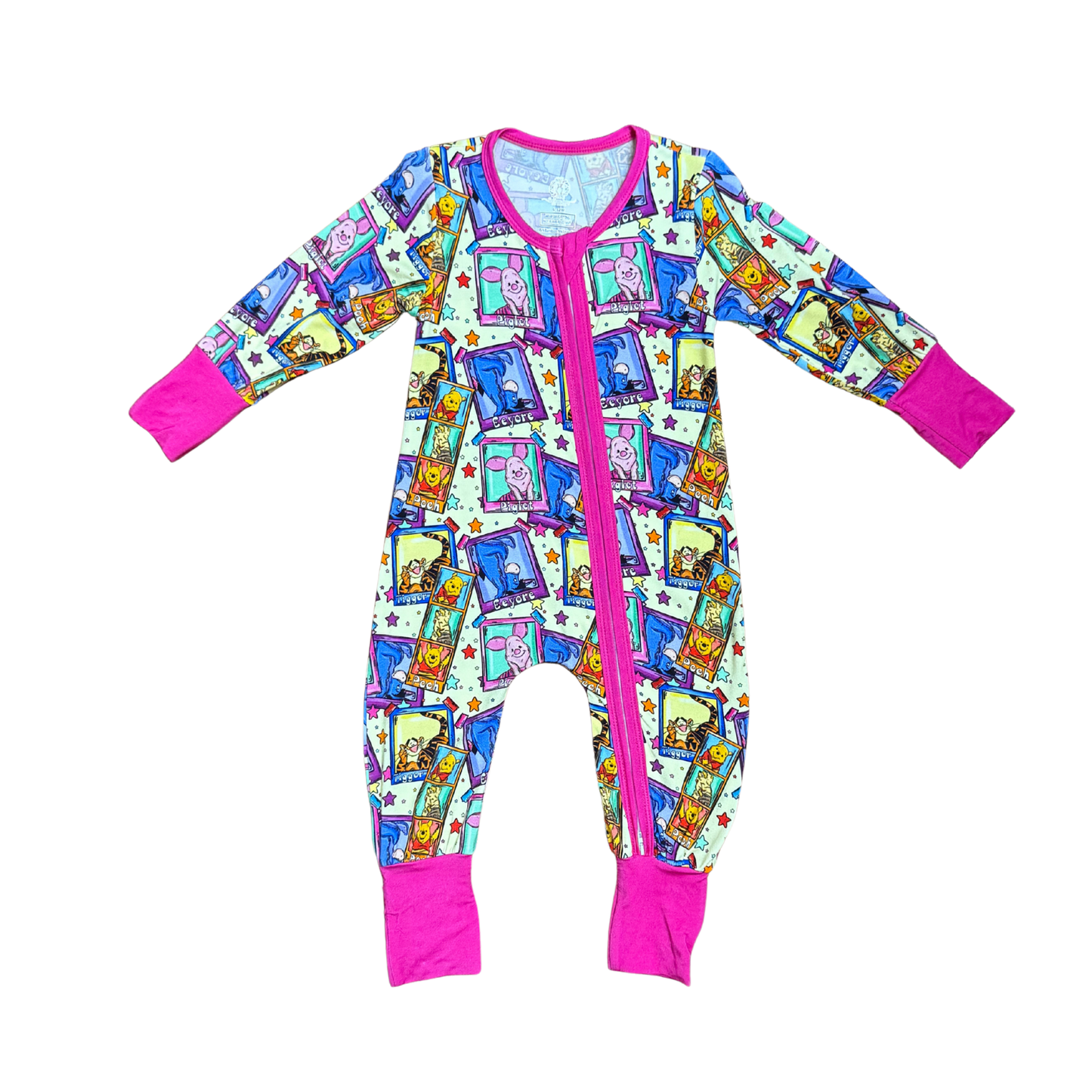 Vintage Winnie The Pooh Frames Bamboo Romper