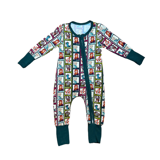 Frozen Character Reels Bamboo Romper (Forest Green)