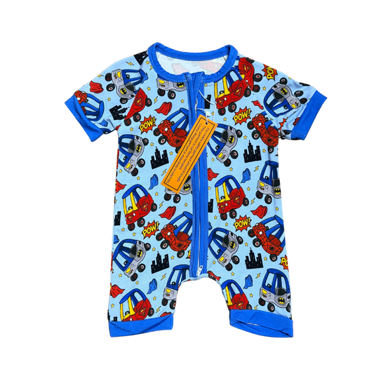 Superhero Little Tikes Car Bamboo Short Romper