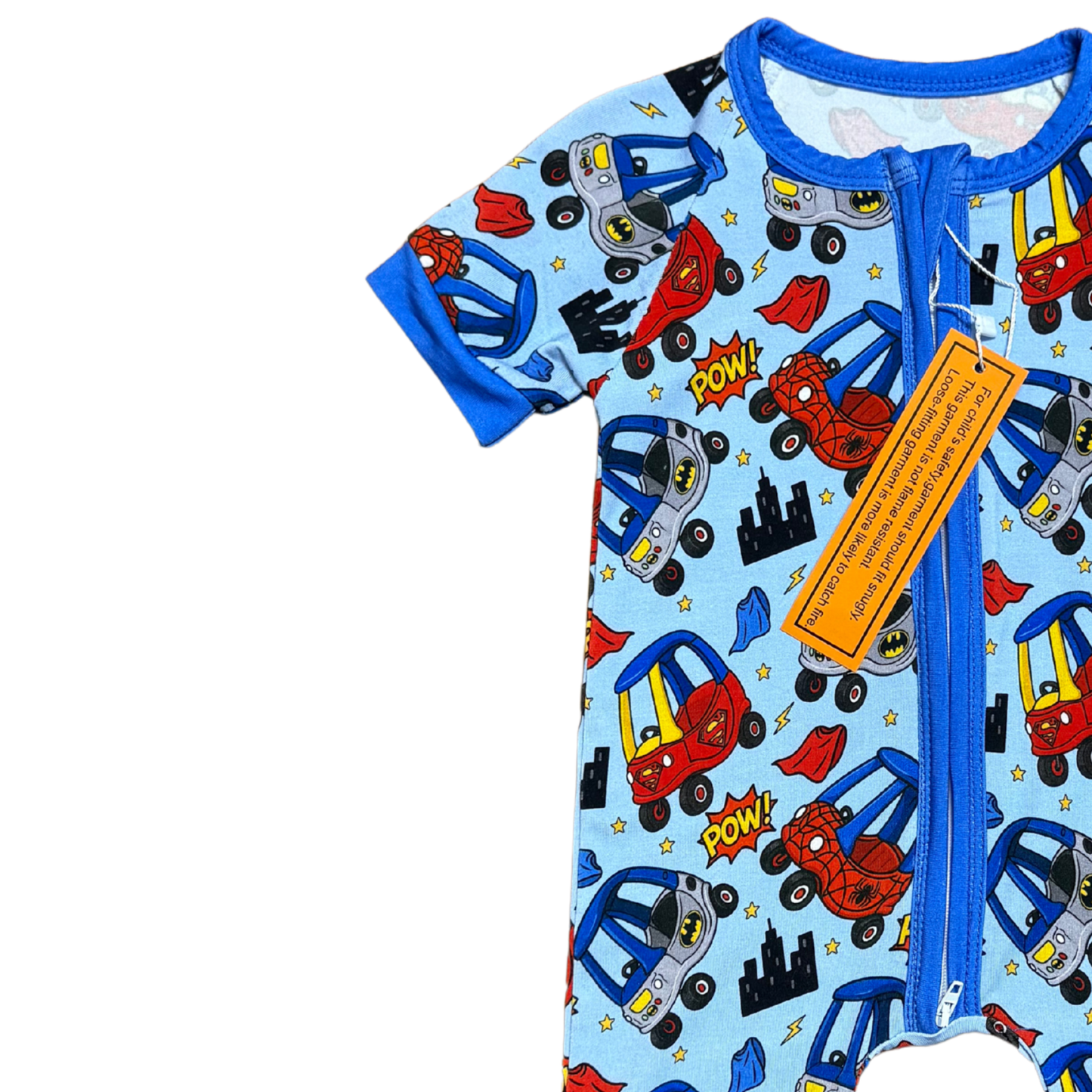 Superhero Little Tikes Car Bamboo Short Romper