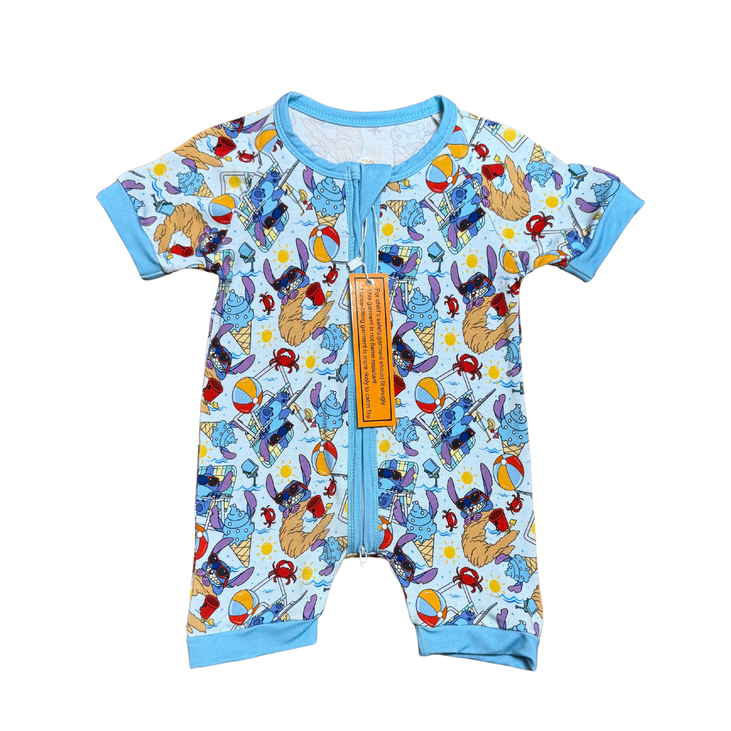 Stitch At The Beach Bamboo Short Romper