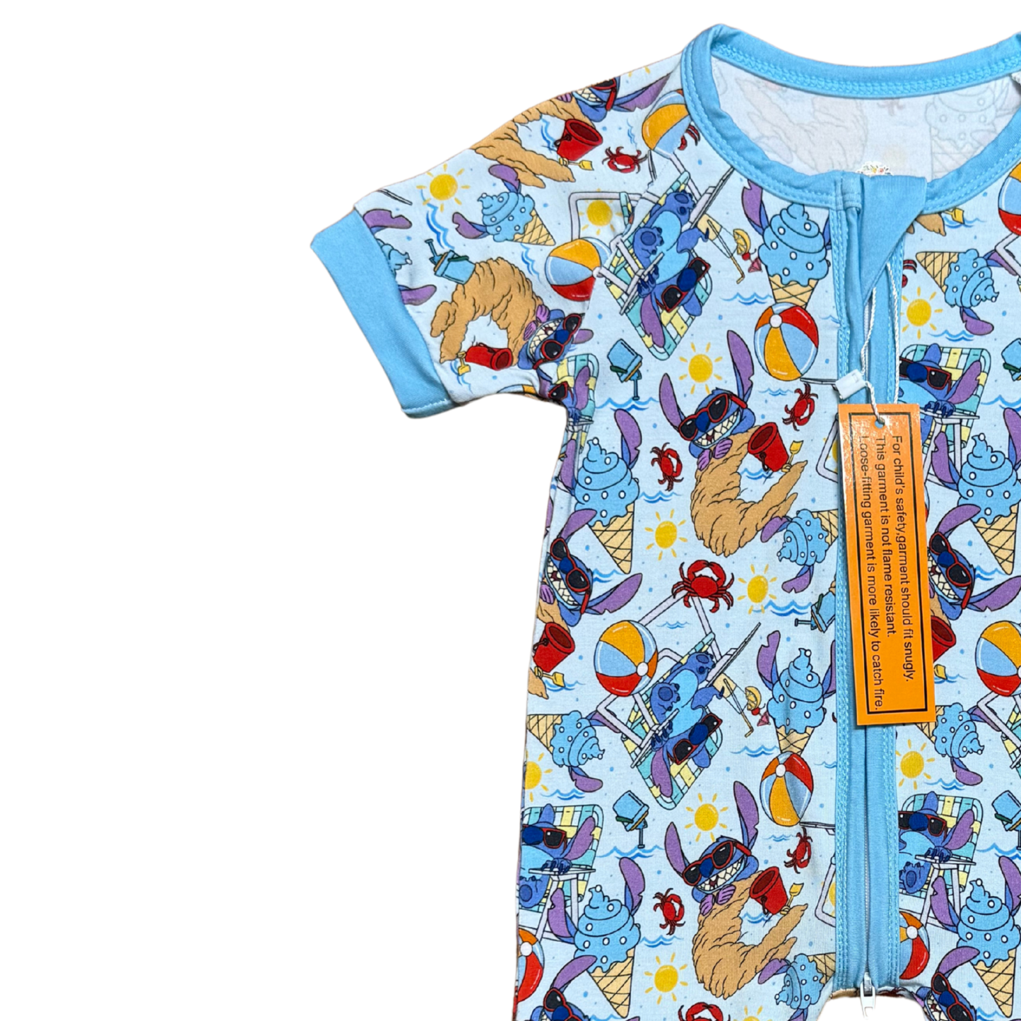 Stitch At The Beach Bamboo Short Romper