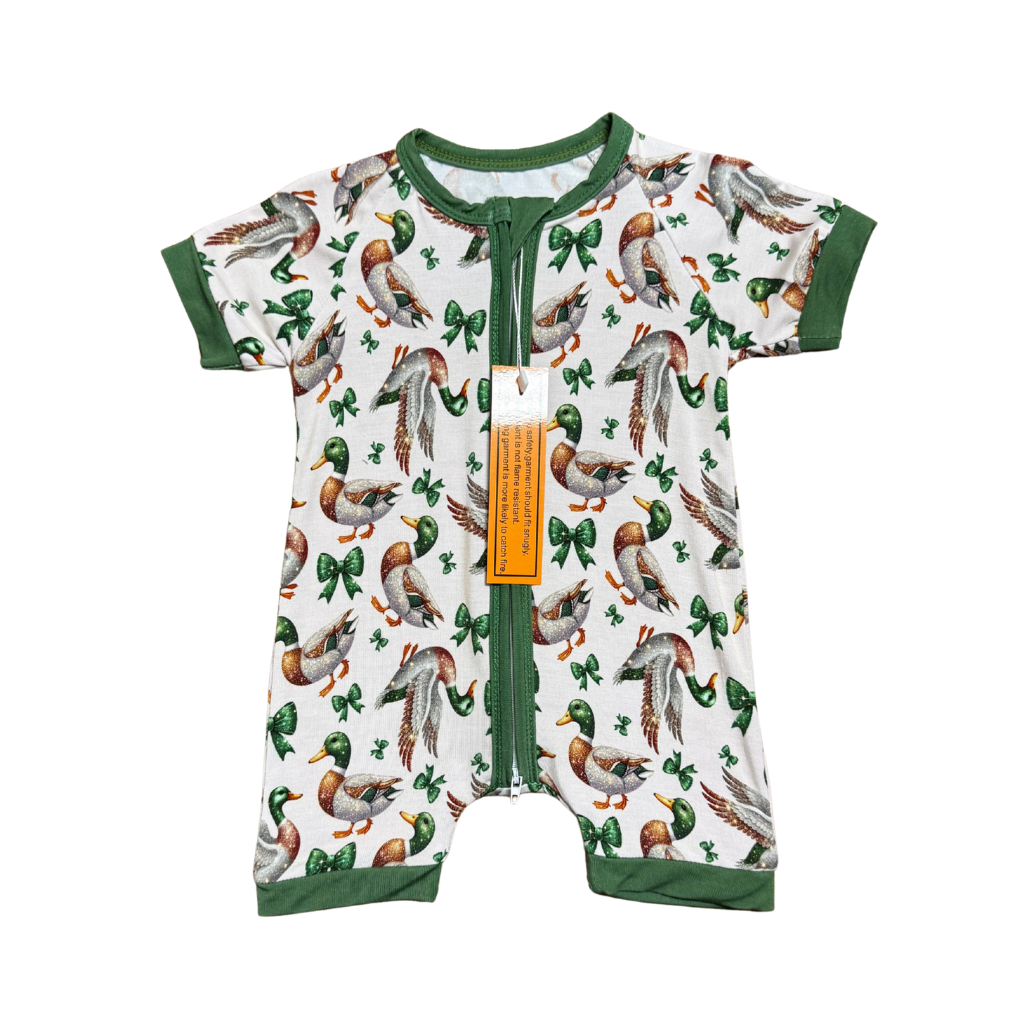 Glitter Ducks Bamboo Short Romper