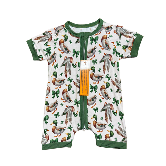 Glitter Ducks Bamboo Short Romper