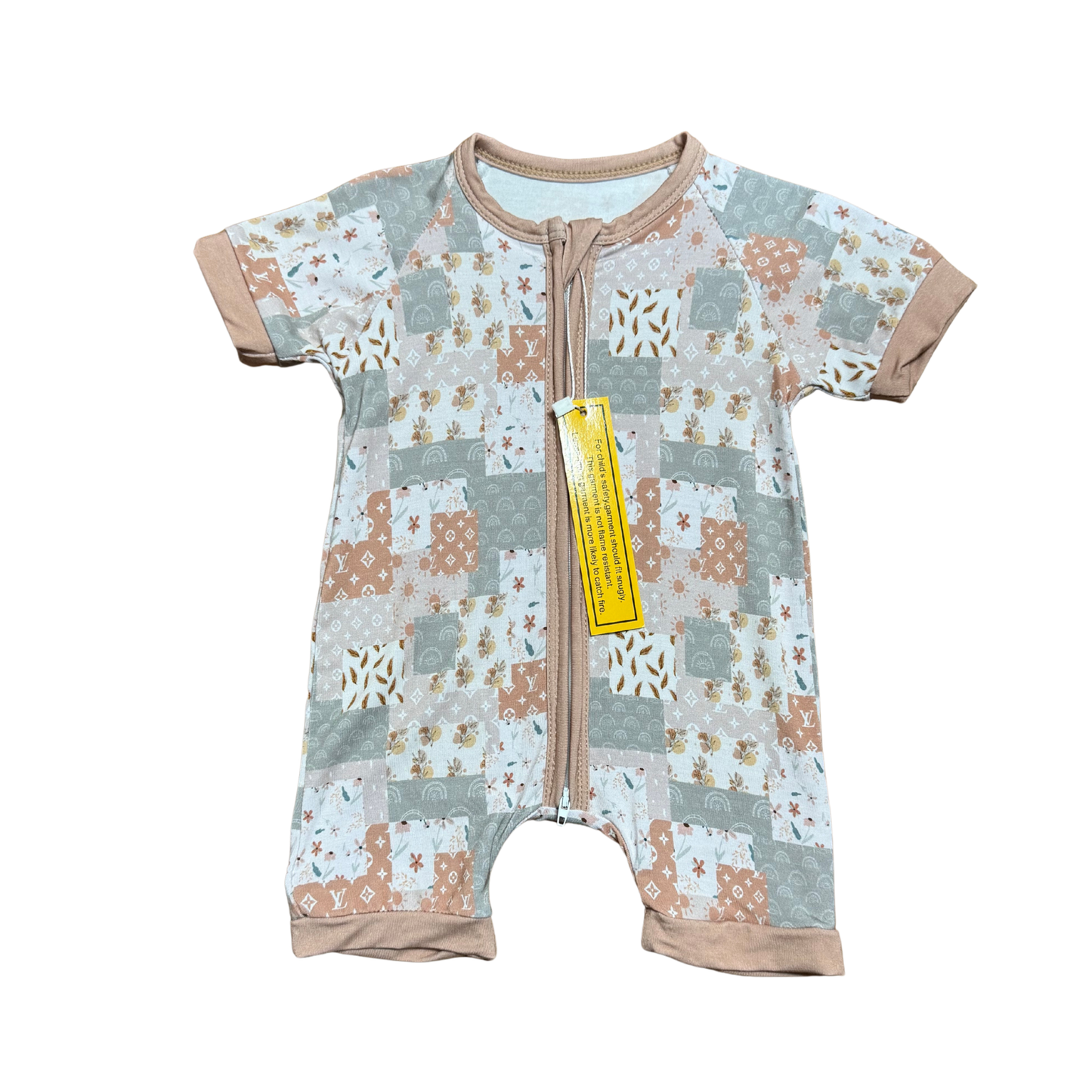 Boujee Patches Bamboo Short Romper