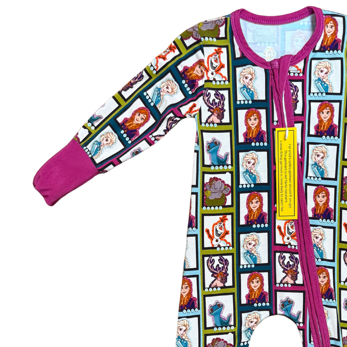 Frozen Character Reels Bamboo Romper (Magenta)