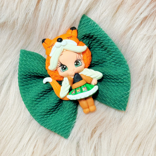 Cute Fox Girl Clay Bow