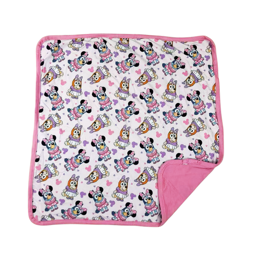 Bluey & Bingo Go To Disney Mini Bamboo Blanket