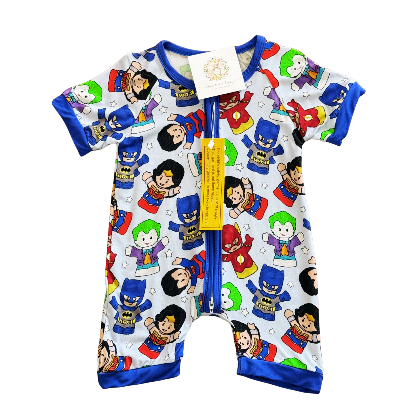 Little People Superhero's Bamboo Short Romper