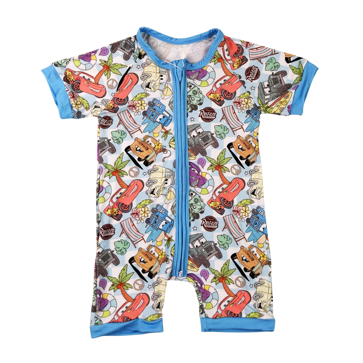 Cars On Vacation Bamboo Short Romper