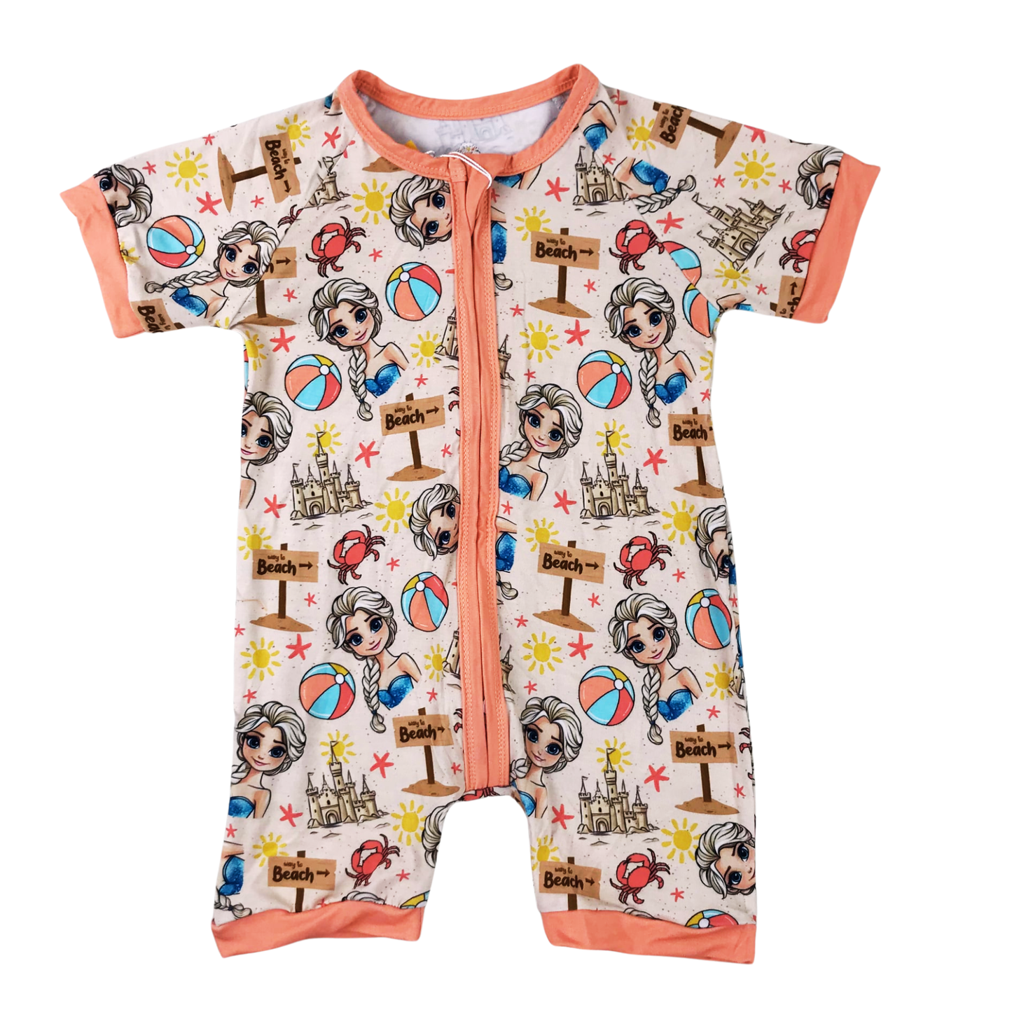 Elsa Goes To The Beach Bamboo Short Romper