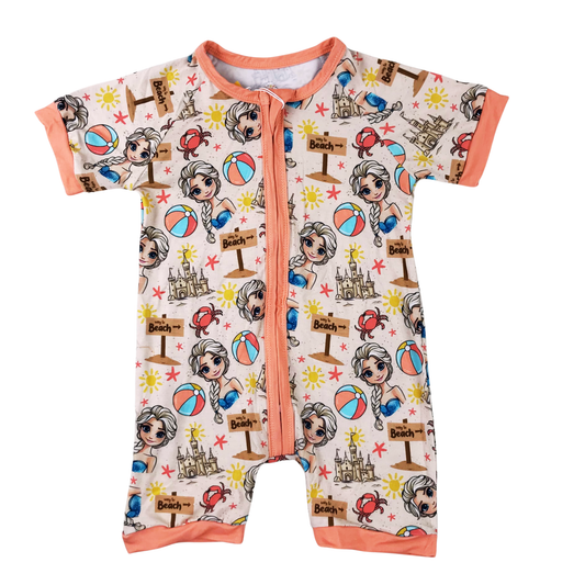 Elsa Goes To The Beach Bamboo Short Romper