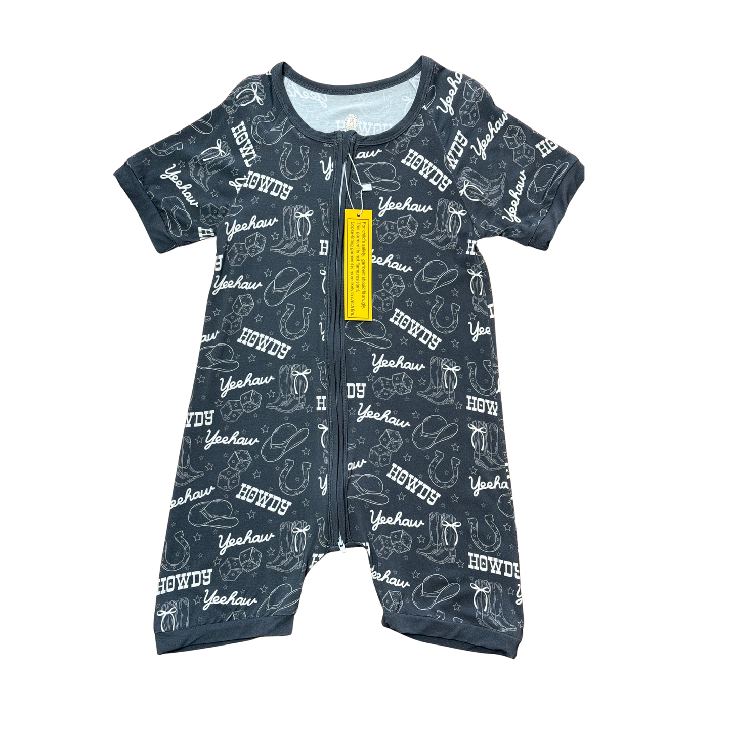 Yee-Haw Cowgirl Bamboo Short Romper