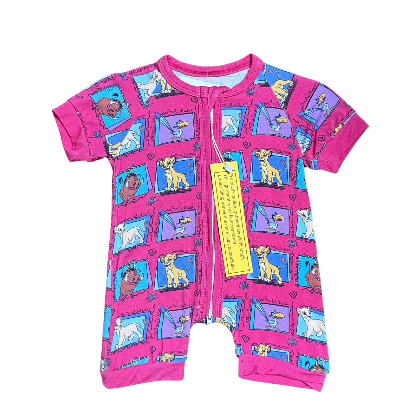 Vintage Lion King Bamboo Short Romper
