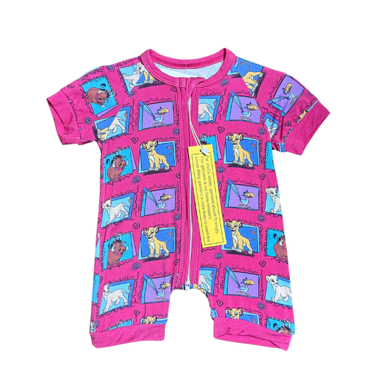 Vintage Lion King Bamboo Short Romper