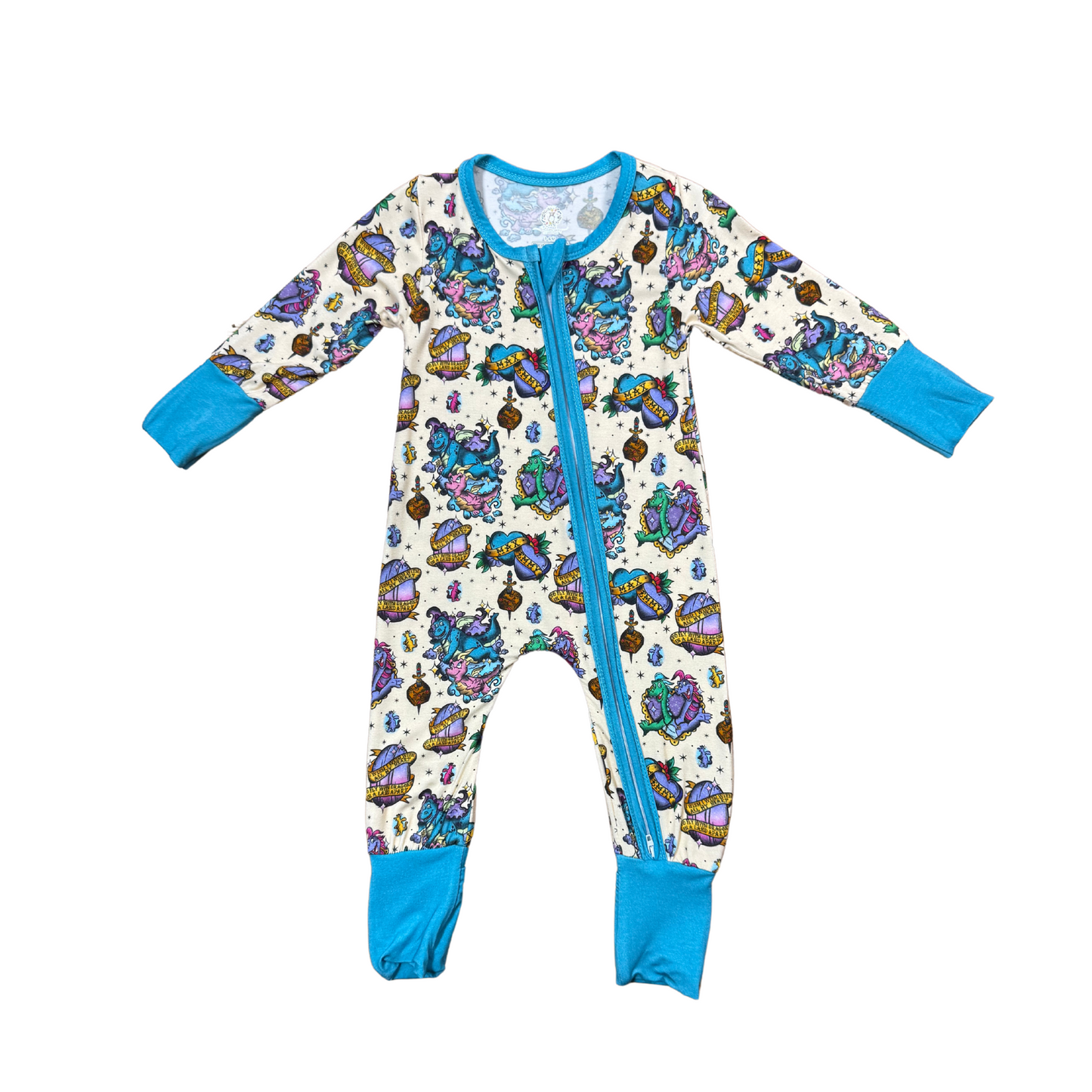 Take Me To Dragon Land Bamboo Romper (Blue)