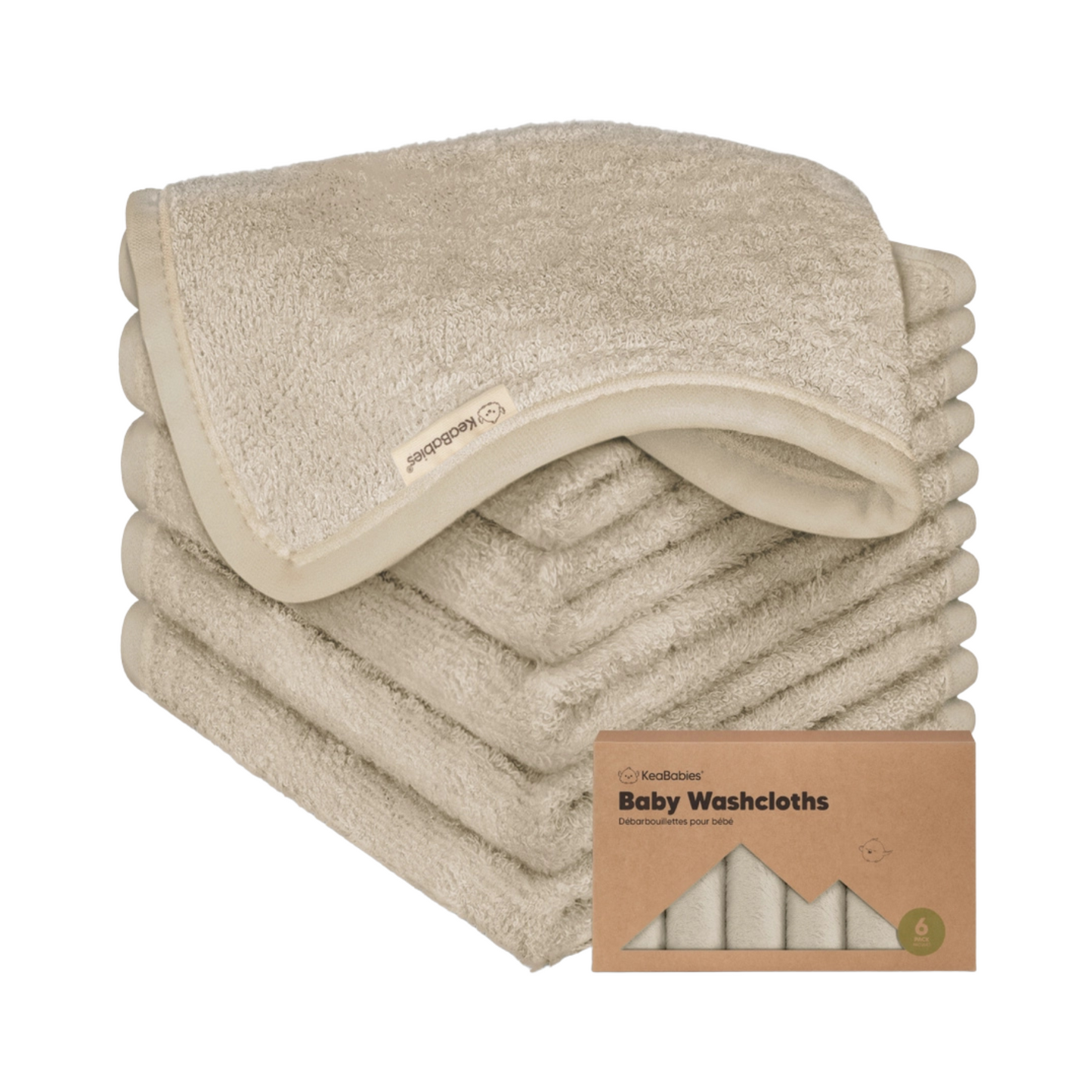 6-Pack Bamboo Baby Wash Cloths