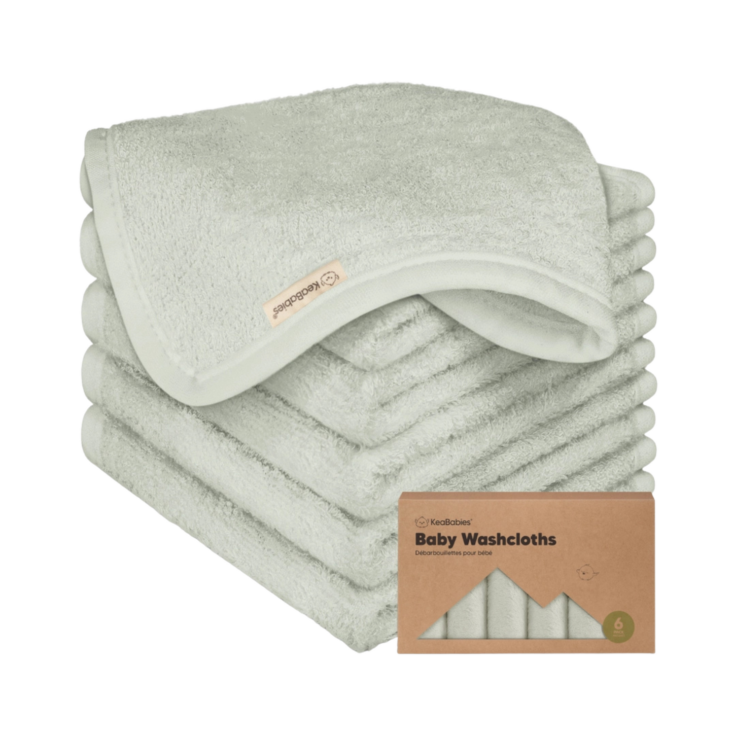 6-Pack Bamboo Baby Wash Cloths