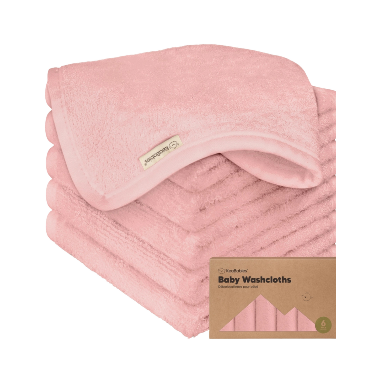 6-Pack Bamboo Baby Wash Cloths