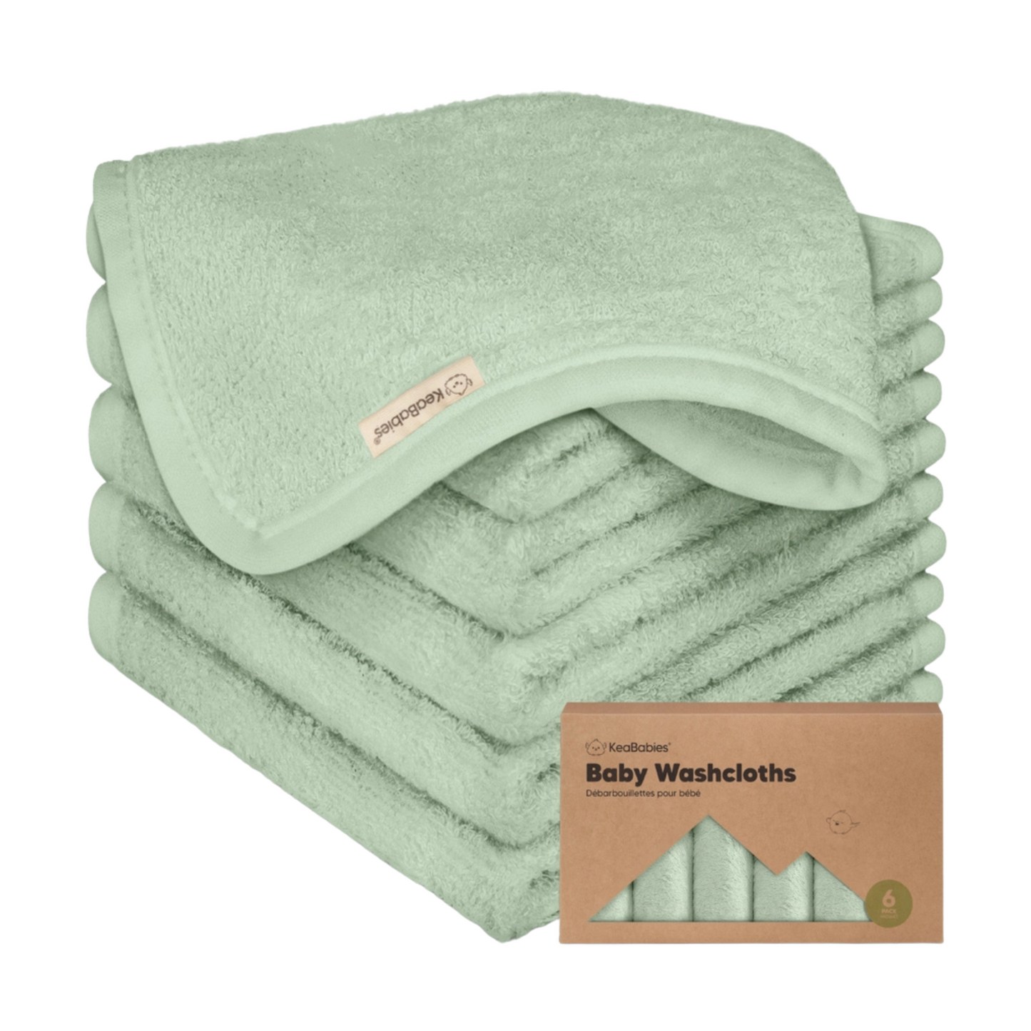 6-Pack Bamboo Baby Wash Cloths