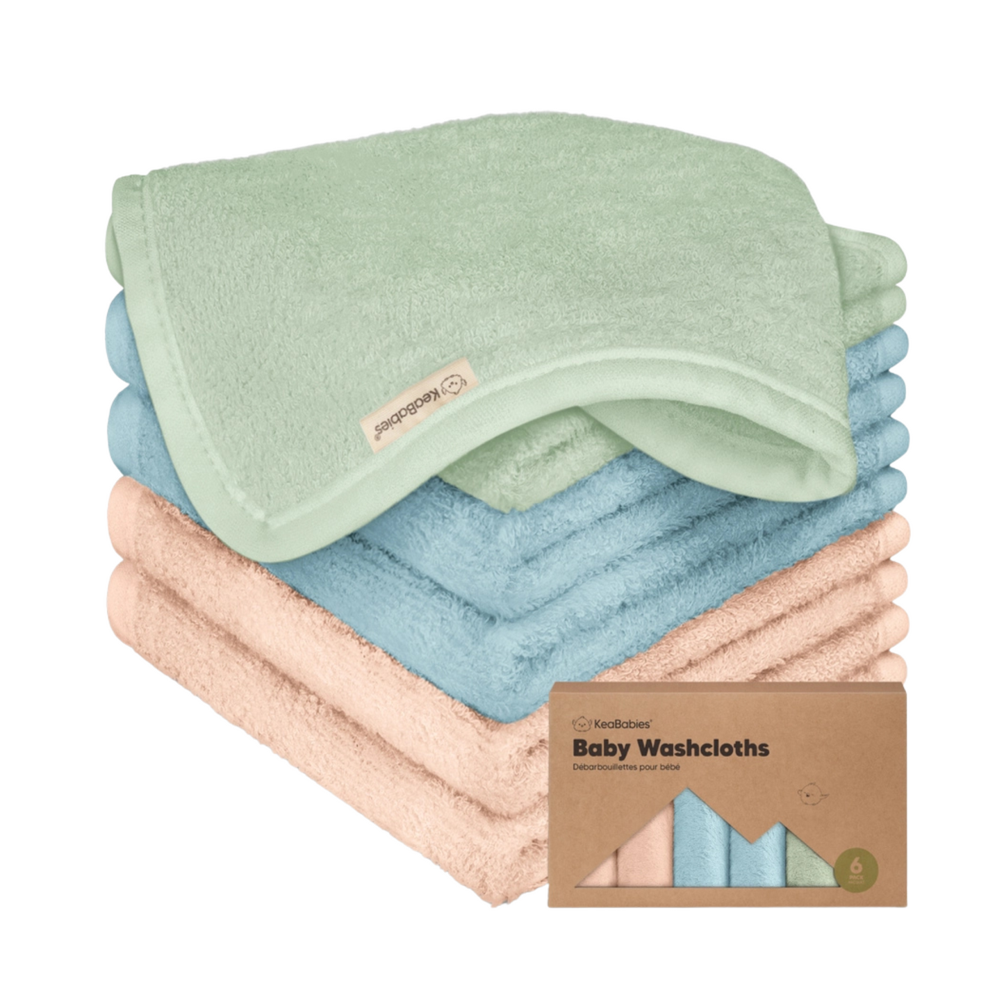6-Pack Bamboo Baby Wash Cloths