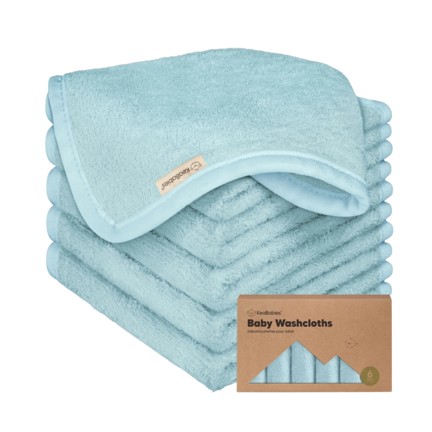 6-Pack Bamboo Baby Wash Cloths