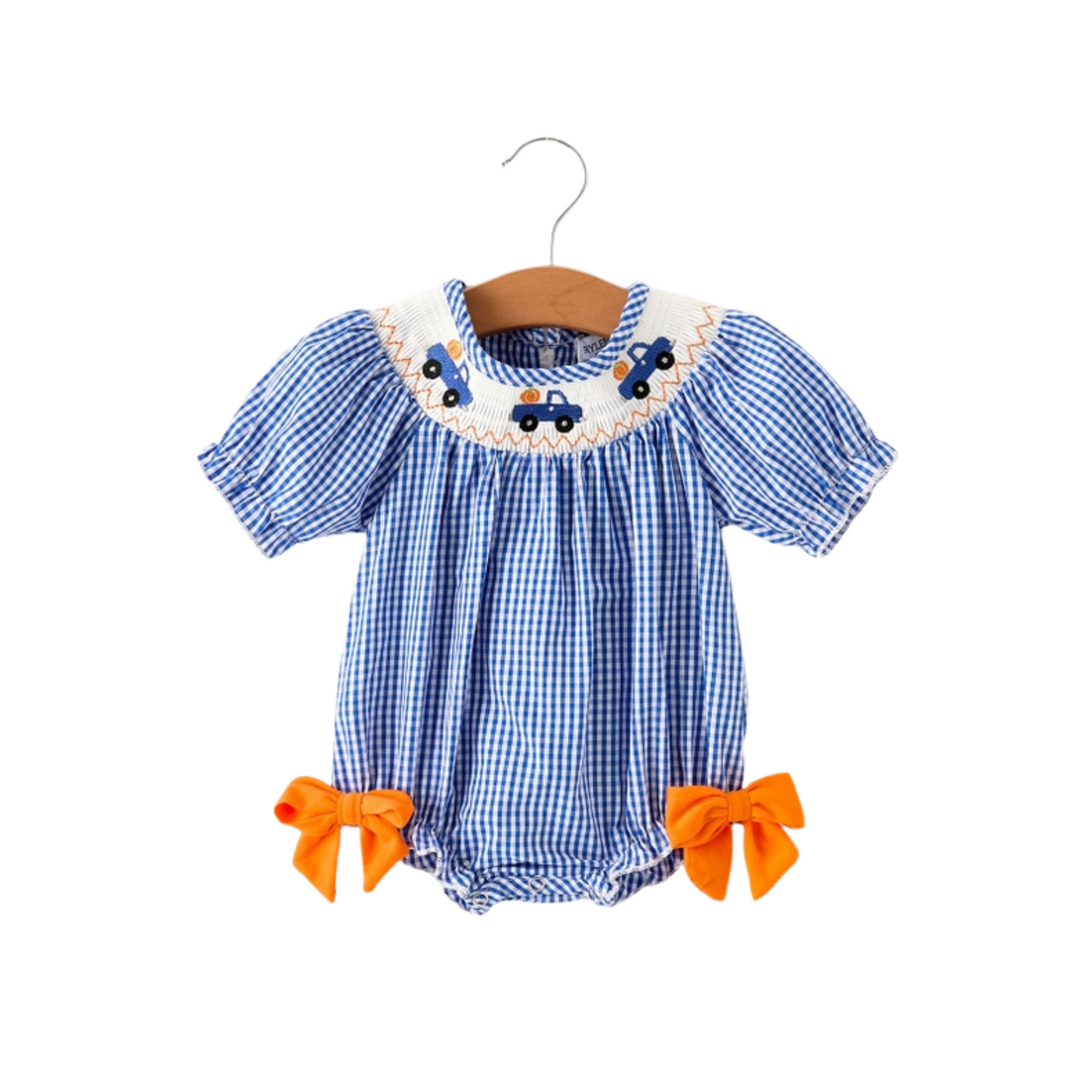 Pumpkins & Trucks Embroidered Romper