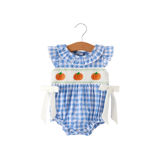 Pumpkin Season Embroidery Romper