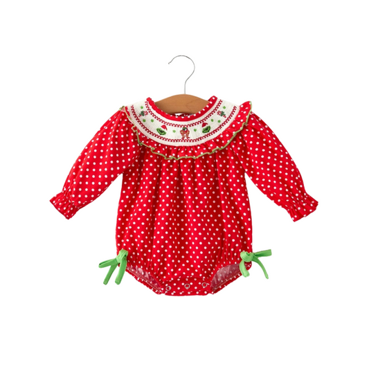 Christmas Cheer: Grinch Embroidery Romper