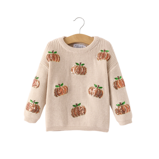 Pumpkin Sequin Sweater