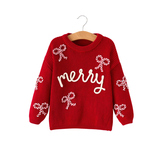 Winter Christmas "Merry" Pullover Sweater