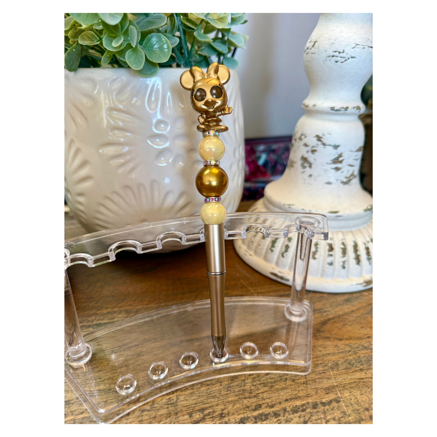 Disney Doorable Beaded Pen - Golden Minnie