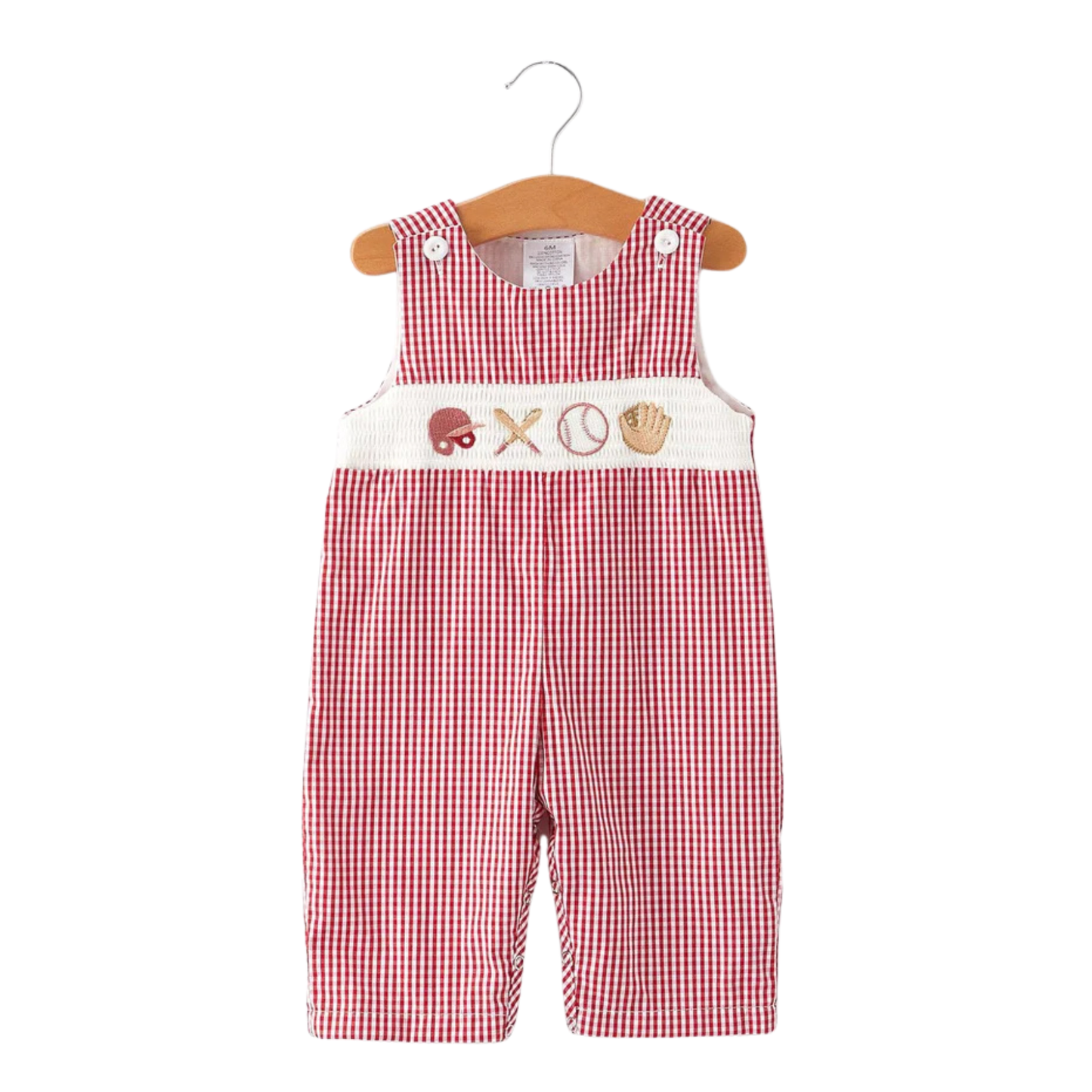 Play Ball! Embroidered Plaid Romper