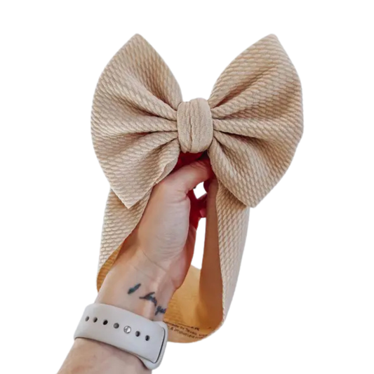 Tan Bullet Bow + Headwrap 