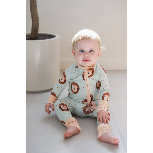 Little Lion Bamboo Zipper Romper