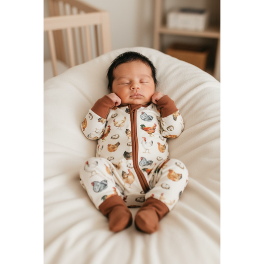 Chicken Bamboo Zipper Romper