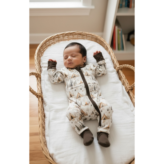 Camping Bears Bamboo Zipper Romper