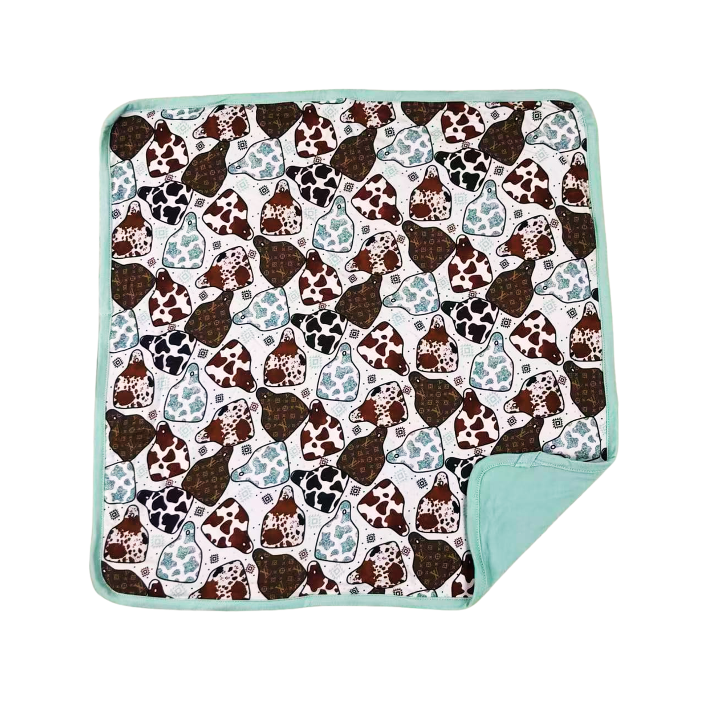Boujee Cattle Tags Bamboo Blanket