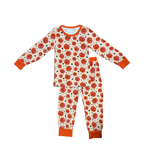Halloween Pumpkin Buckets Bamboo PJ Set