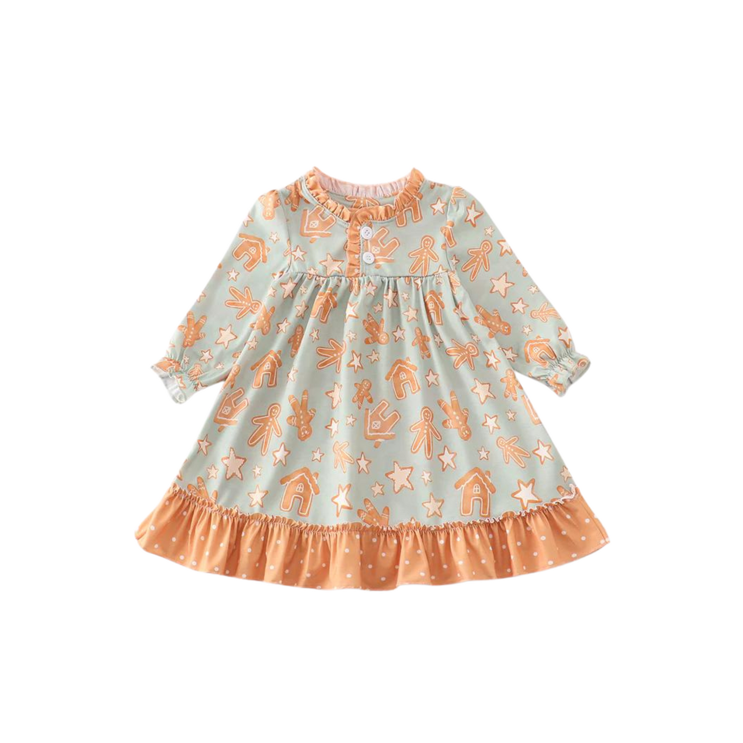 Gingerbread Cookie Ruffled Night Gown