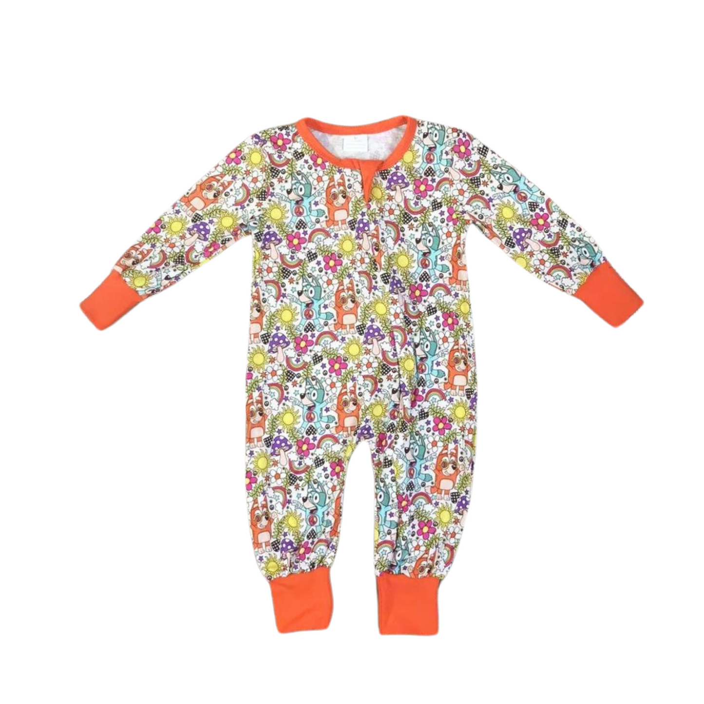 Retro Bluey Romper (Bamboo)