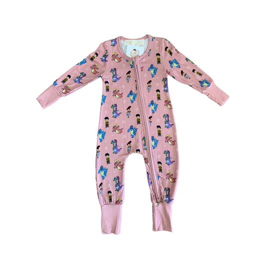 Dragon Tales Bamboo Romper (Bubblegum Pink)