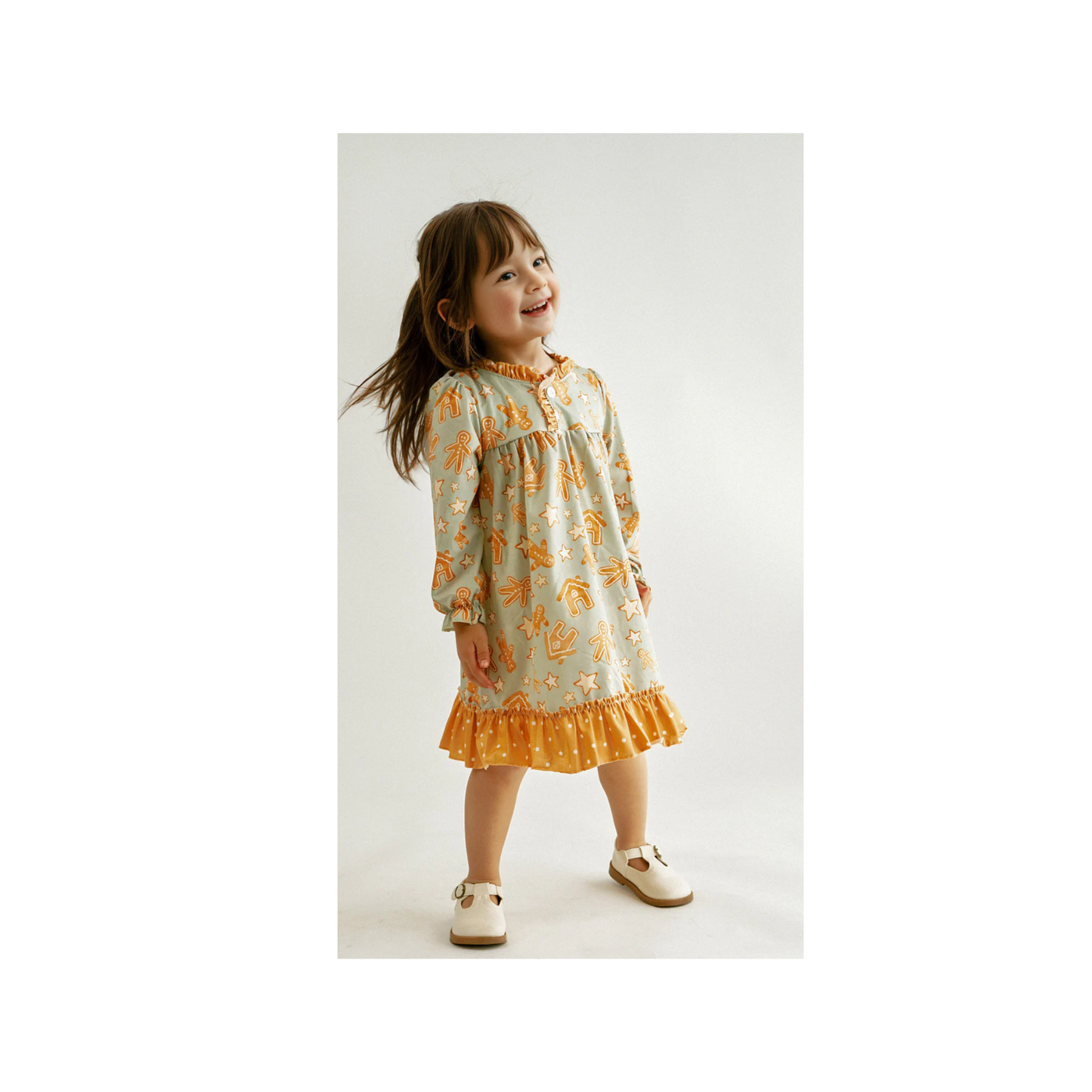 Gingerbread Cookie Ruffled Night Gown