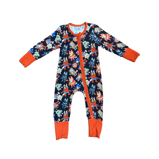 Superhero Bluey Bamboo Romper