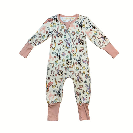 Spring Time Fun With Mickey & Friends Bamboo Romper (Pink)