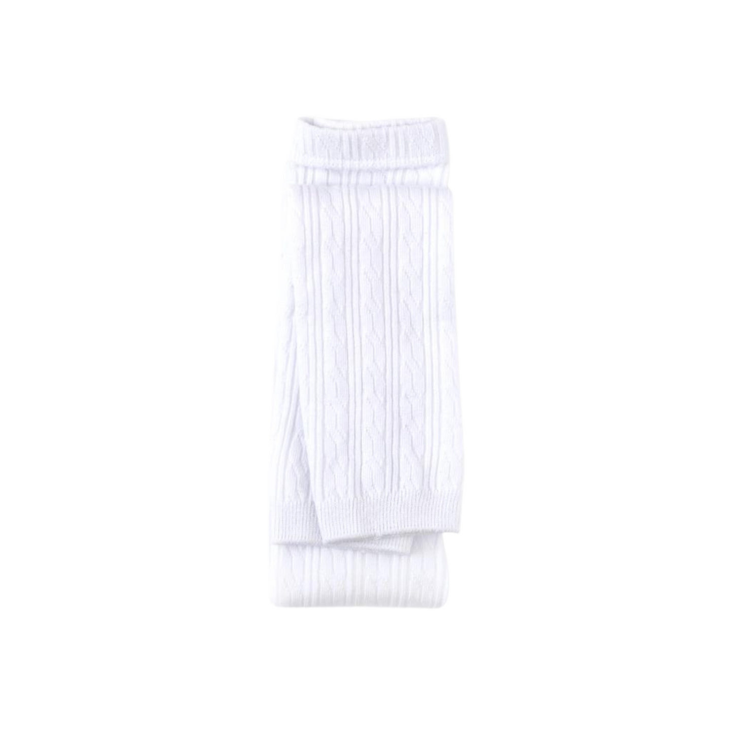 White Cable Knit Footless Tights