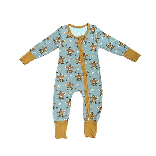 Highland Cow Bamboo Romper